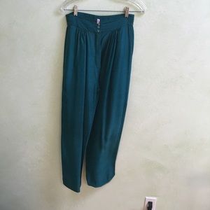 Turquoise Silk Trouser